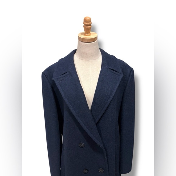 Pendleton Classic Navy Blue 100% Wool Pea Coat Car Coat Blazer Size 18 - Picture 2 of 8
